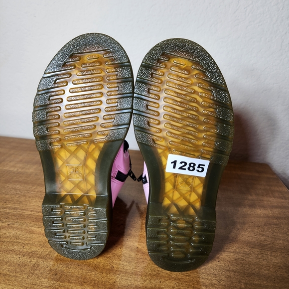 Dr Martens 1460 J Pink Patent Leather LaceUp And Side Zip Combat Boots US Kids 2 - Picture 8 of 11